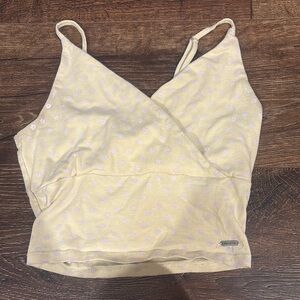 Yellow Floral Wrap Tank Top